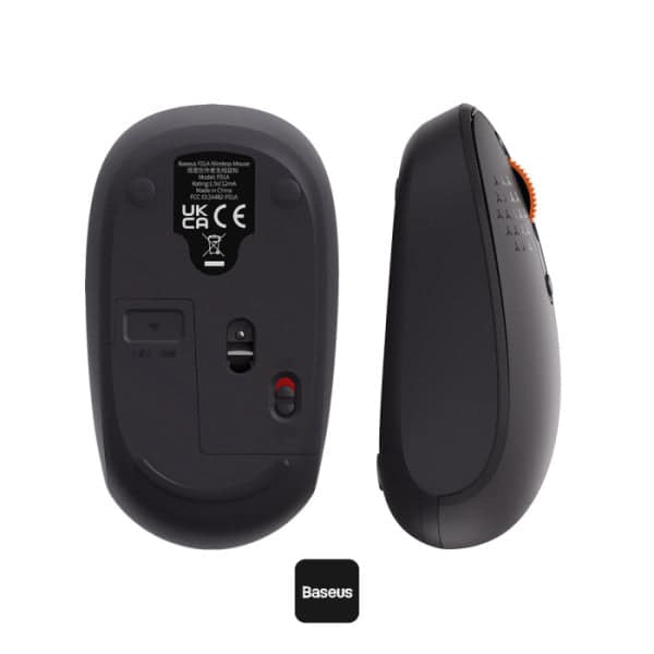 Baseus F01B Wireless Tri-Mode Mouse - Bluetooth 5.0 and 2.4G Connectivity - 1600 DPI Adjustable Resolution - Silent Click Buttons - Ergonomic Lightweight Design - Multi-Device Pairing for Laptop and Tablet
