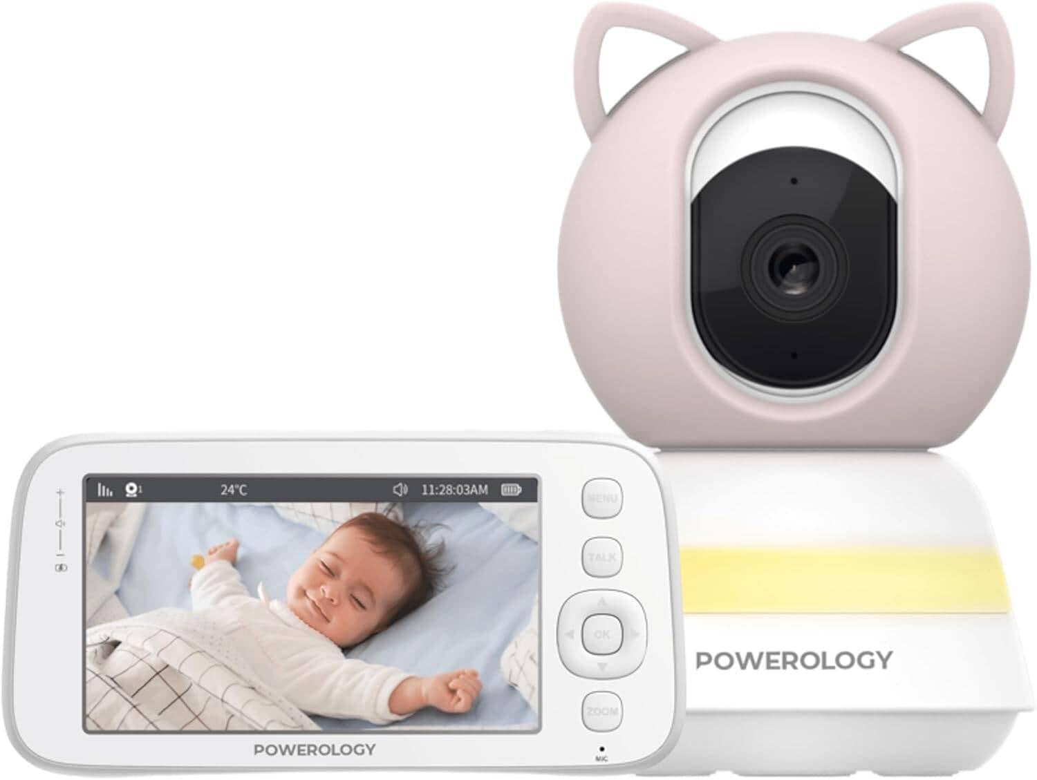 Powerology Smart Baby Camera with 5-inch HD Monitor and Full HD 1080p Night Vision