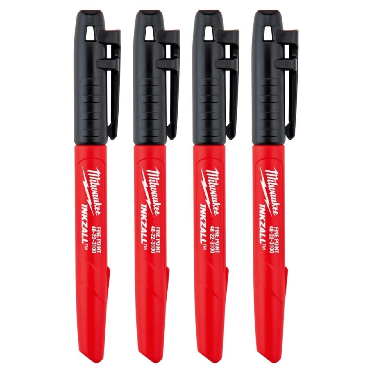 Milwaukee INKZALL™ Black Fine Point Markers - 4 Pack