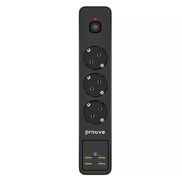 Power Strip Proove Power Socket P-03 (3 Outlets + 4 USB + 2 Type-C) 2M
