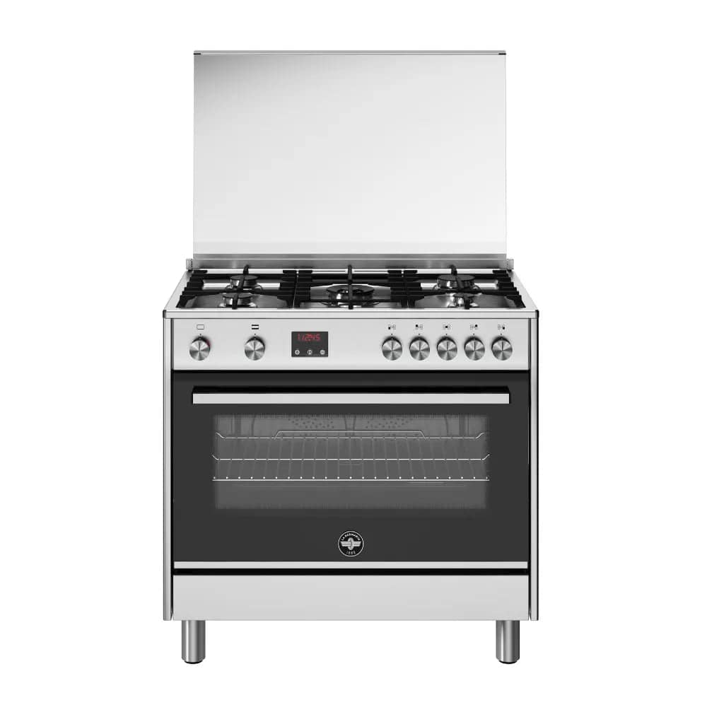 La Germania Gas Cooker 90cm - 5 Burners, Cast Iron Supports with Gas Oven, Grill & Full Safety System - TUS95C81BCN