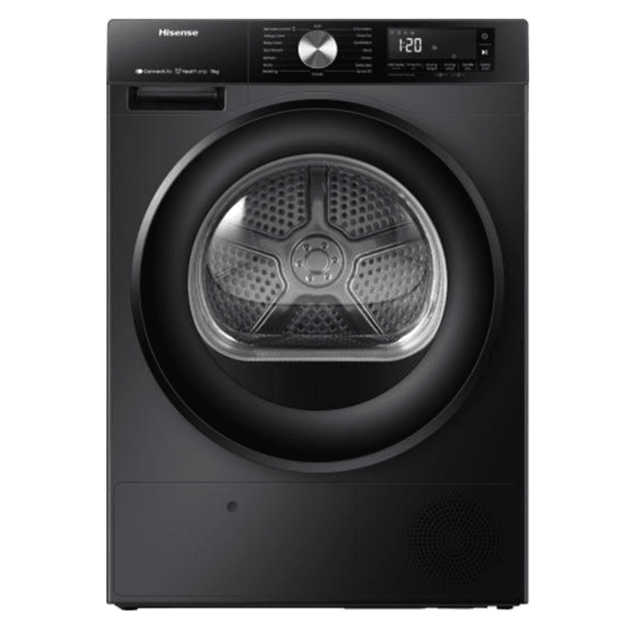 Hisense Heat Pump Tumble Dryer - DH3S902BT - 9kg Capacity - Titanium Finish with Smart Sensor Dry & Steam Care