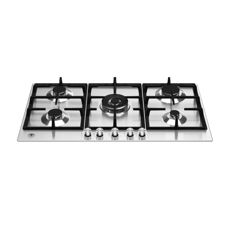 La Germania Built-in Gas Hob 90cm - 5 Burners with Central Dual Wok & Cast Iron Supports