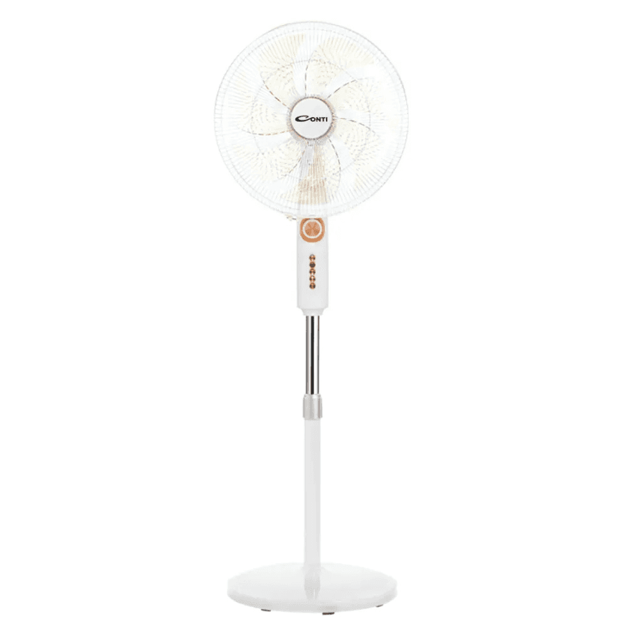 Conti Stand Fan 18-Inch - 3 Speed Settings, Powerful & Quiet Motor, Adjustable Height and Wide-Angle Air Distribution