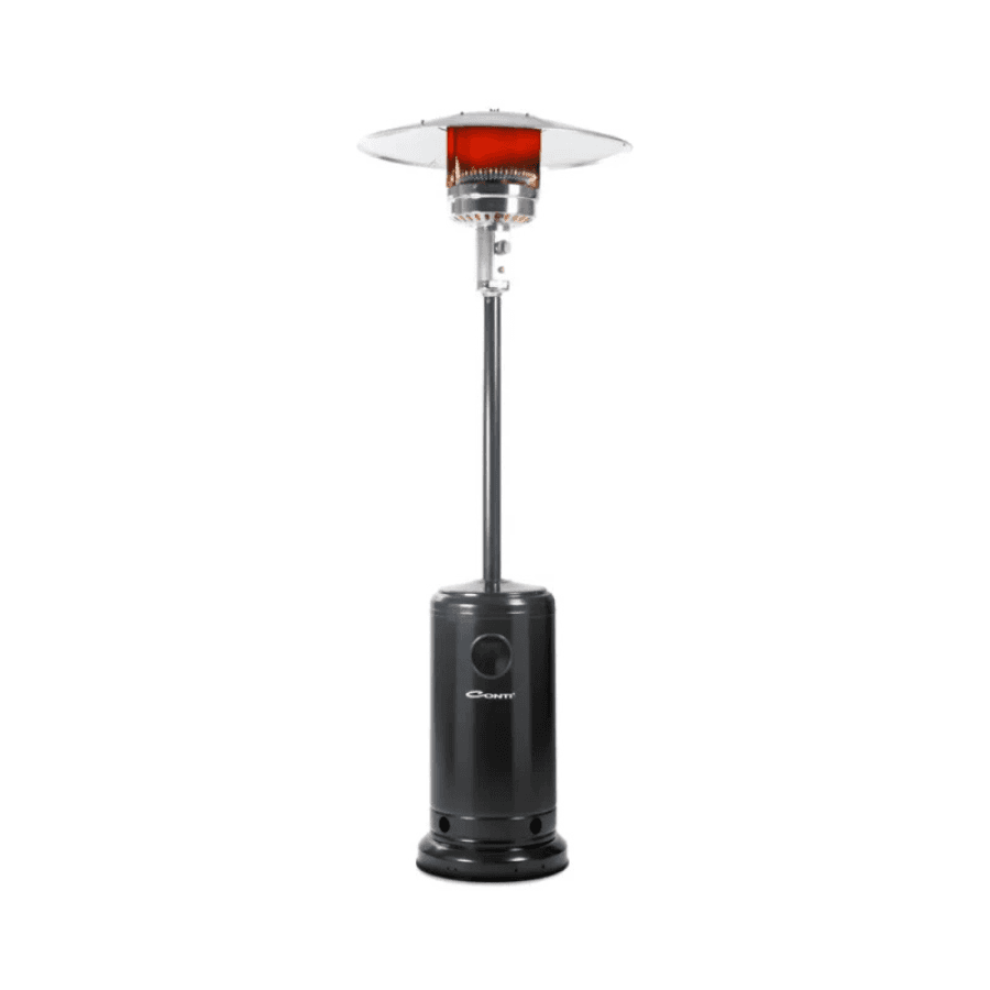 Conti Patio Gas Heater - CH-2700 Black, Umbrella Design, High Power Heating for Outdoor Spaces, Advanced Safety System with Mobility Wheels