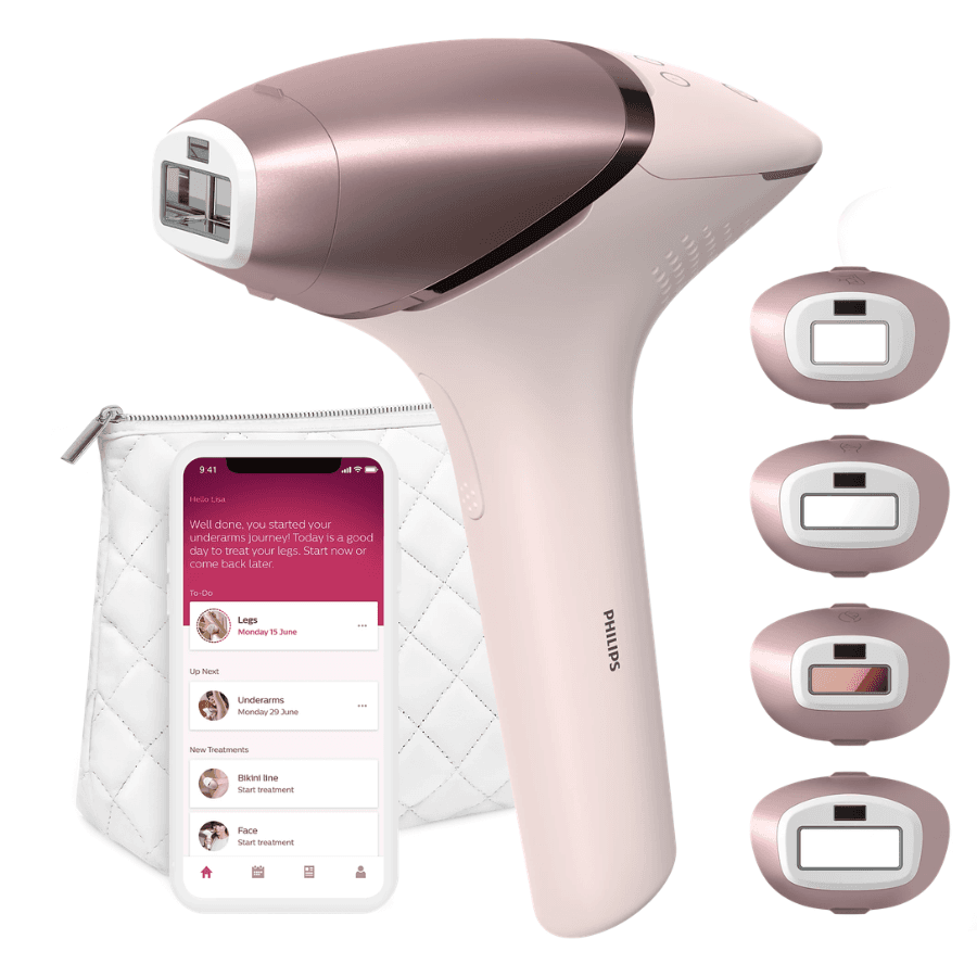 Philips Lumea 9000 Series IPL Hair Removal Device - SenseIQ Technology, 4 Smart Attachments, Corded & Cordless - BRI958/60