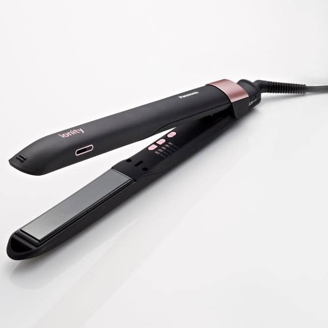Panasonic Hair Straightener with Ionity Technology, 5 Temperature Levels & Keratin/Coconut Oil Infused Plates - Black (EH-HV70-K615)