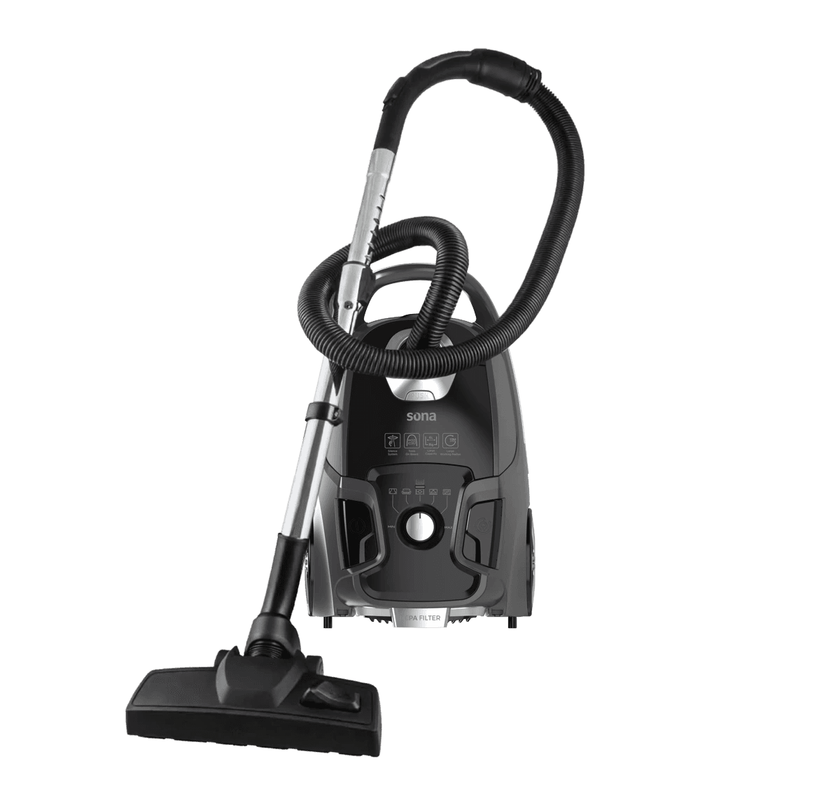 Sona Flat Vacuum Cleaner - 2400W - 6.0L Dust Capacity - Multiple Speed Control - Air Blower Function - High Suction Power - Stainless Steel Telescopic Tube - Model VCC-2415