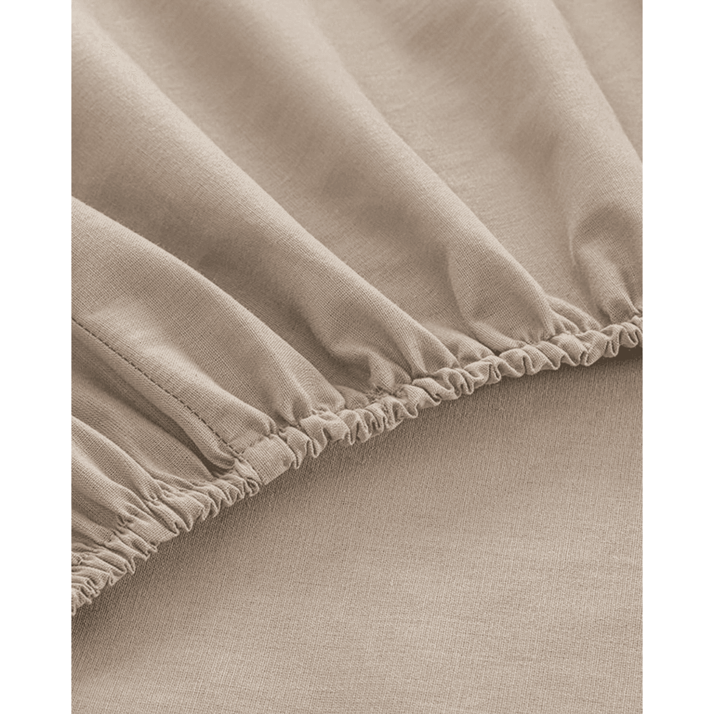 H Living Plain Cotton Single Size Plus Fitted Sheet 120x200 cm Coffee Foam