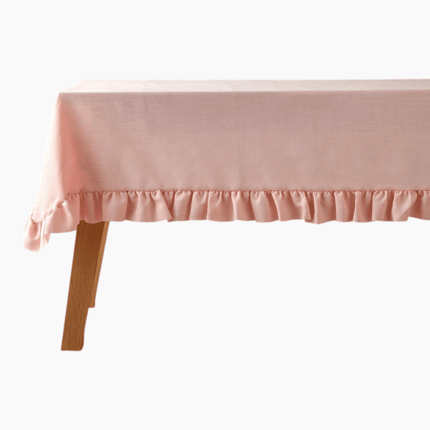 H Living Flor Pura Polyester Ruffled Table Cloth 150x200 cm Pınk