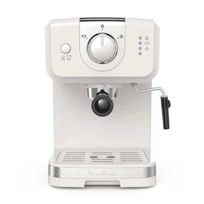 Moulinex Opio Soleil Espresso Machine, Retro Compact 15Bar, 1090Watts, White