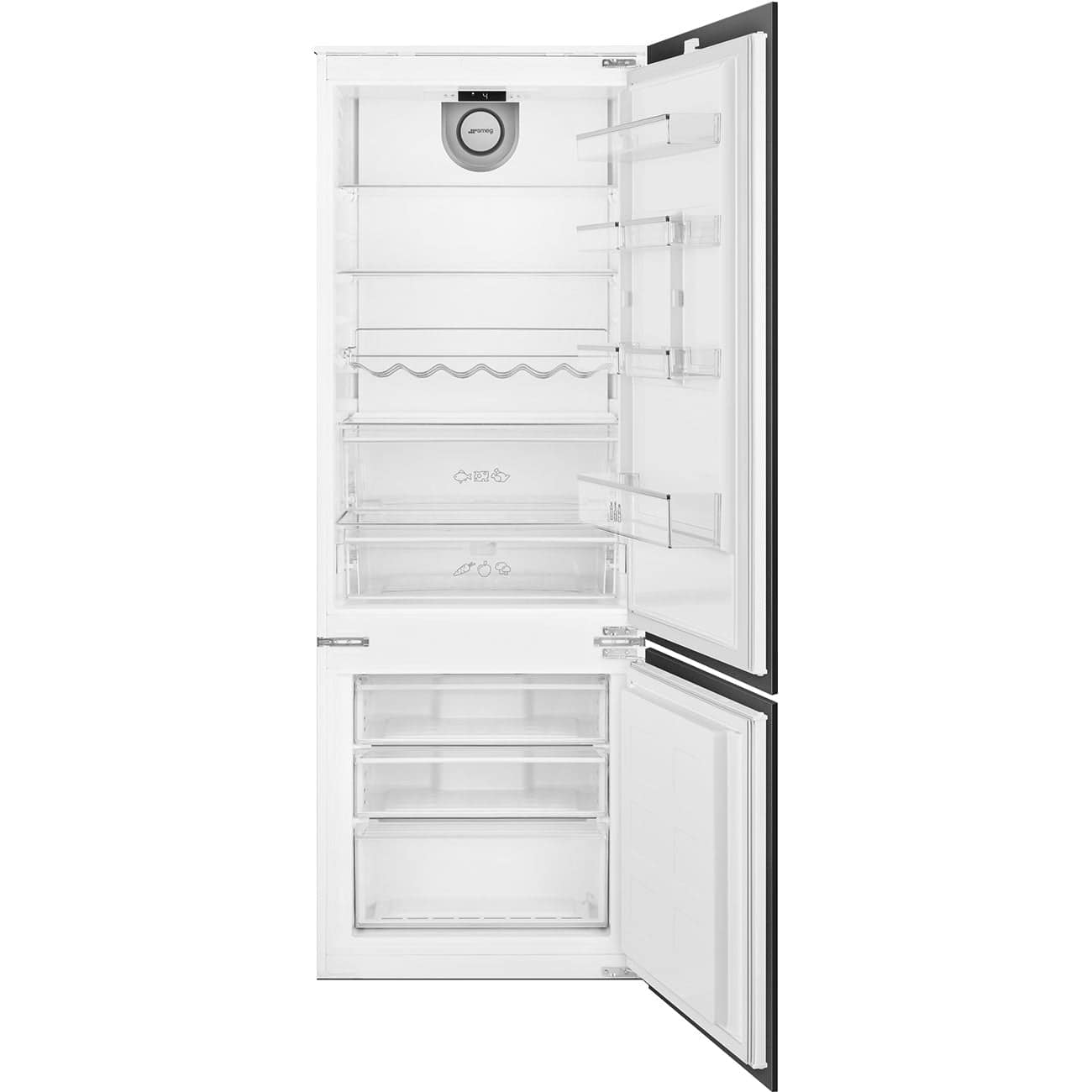 Smeg Bottom Freezer Refrigerator, 7Drawers, 70Cm, White
