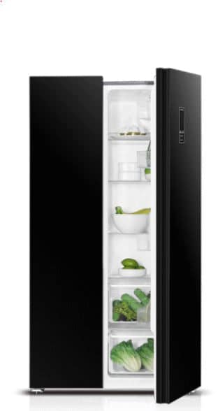 Metalux Side by Side Fridge A++, No Frost, 442Lit, Black