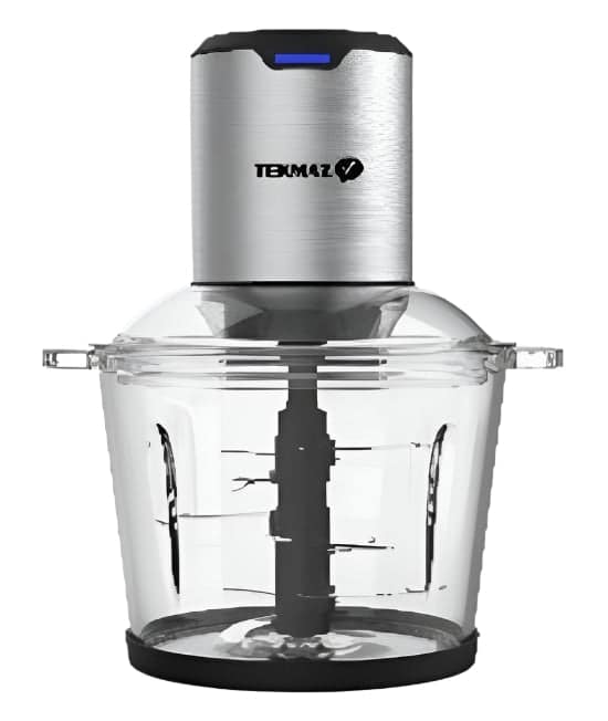 Tekmaz Chopper Glass Bowl, 2Speeds, 3Lit, 1000Watts, Stainless Steel