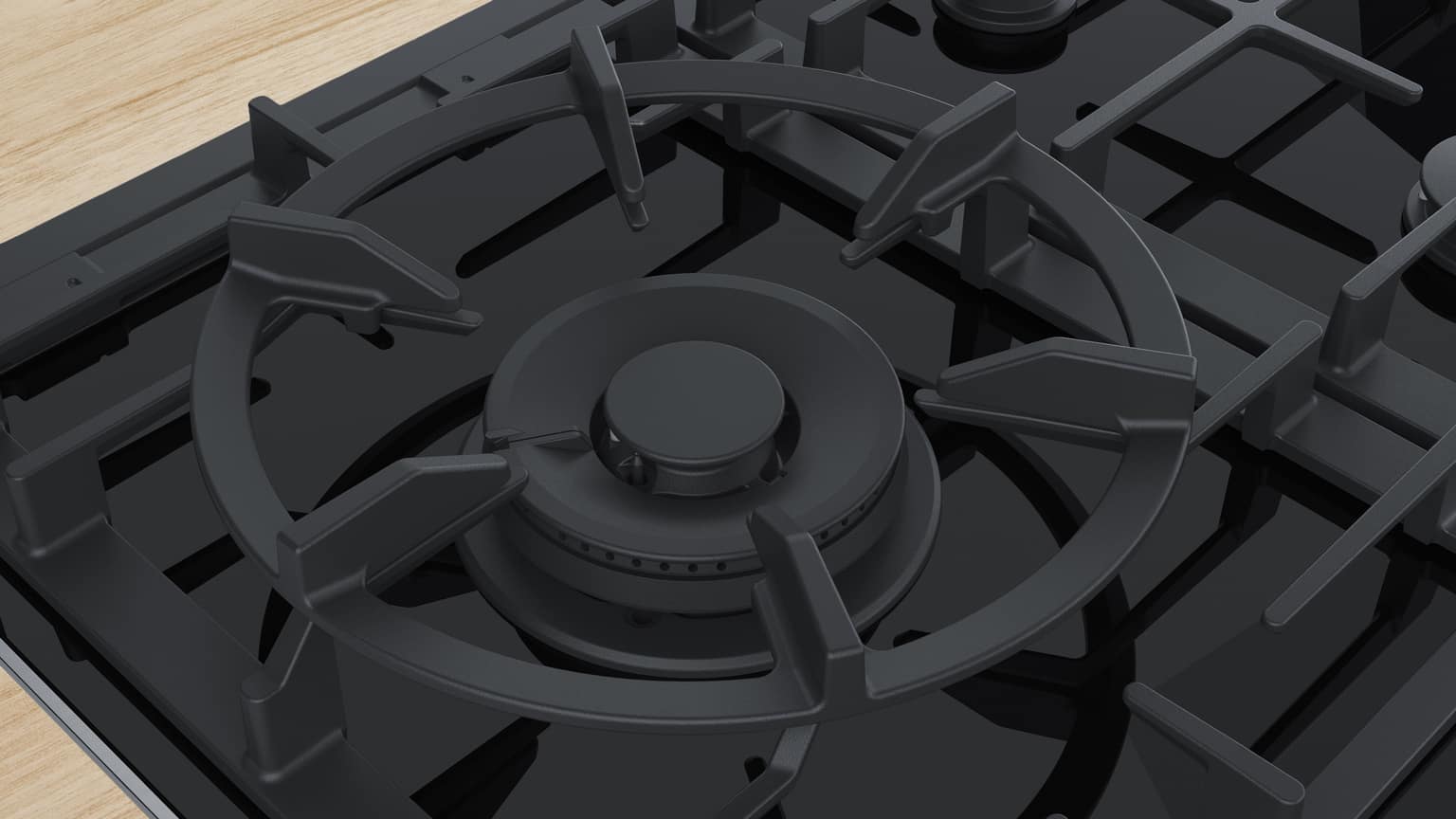 Bosch Built in Ceramic Gas Hob, Serie 8, 90Cm, 5Burners, Black