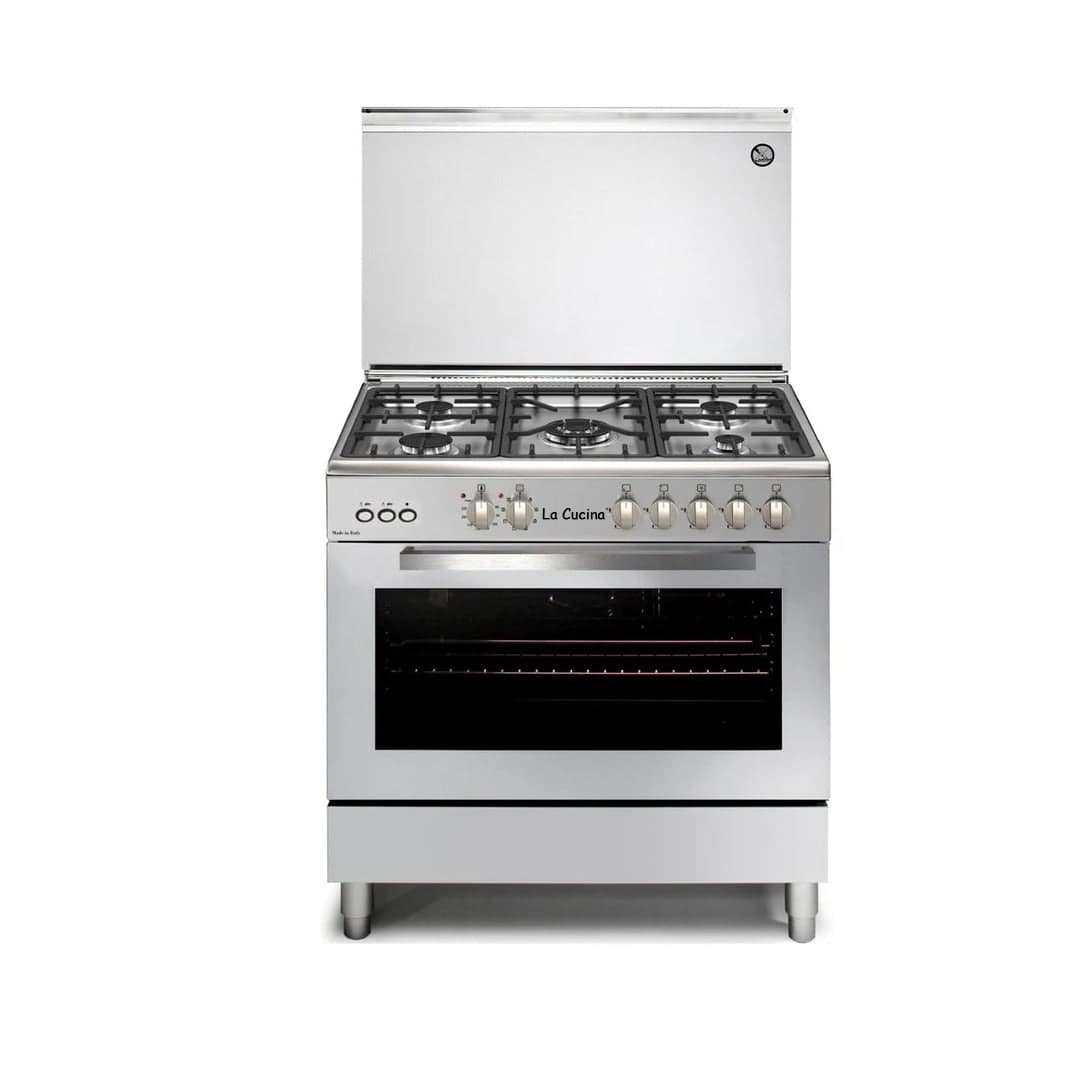 Lacucina Gas Cookers, Full Safety, 90*60Cm, Cast Iron & Stainless