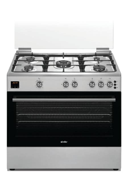 Simfer Gas Cookers, Full Option, Full Safety, Fan, 90Cm, Stainless Steel