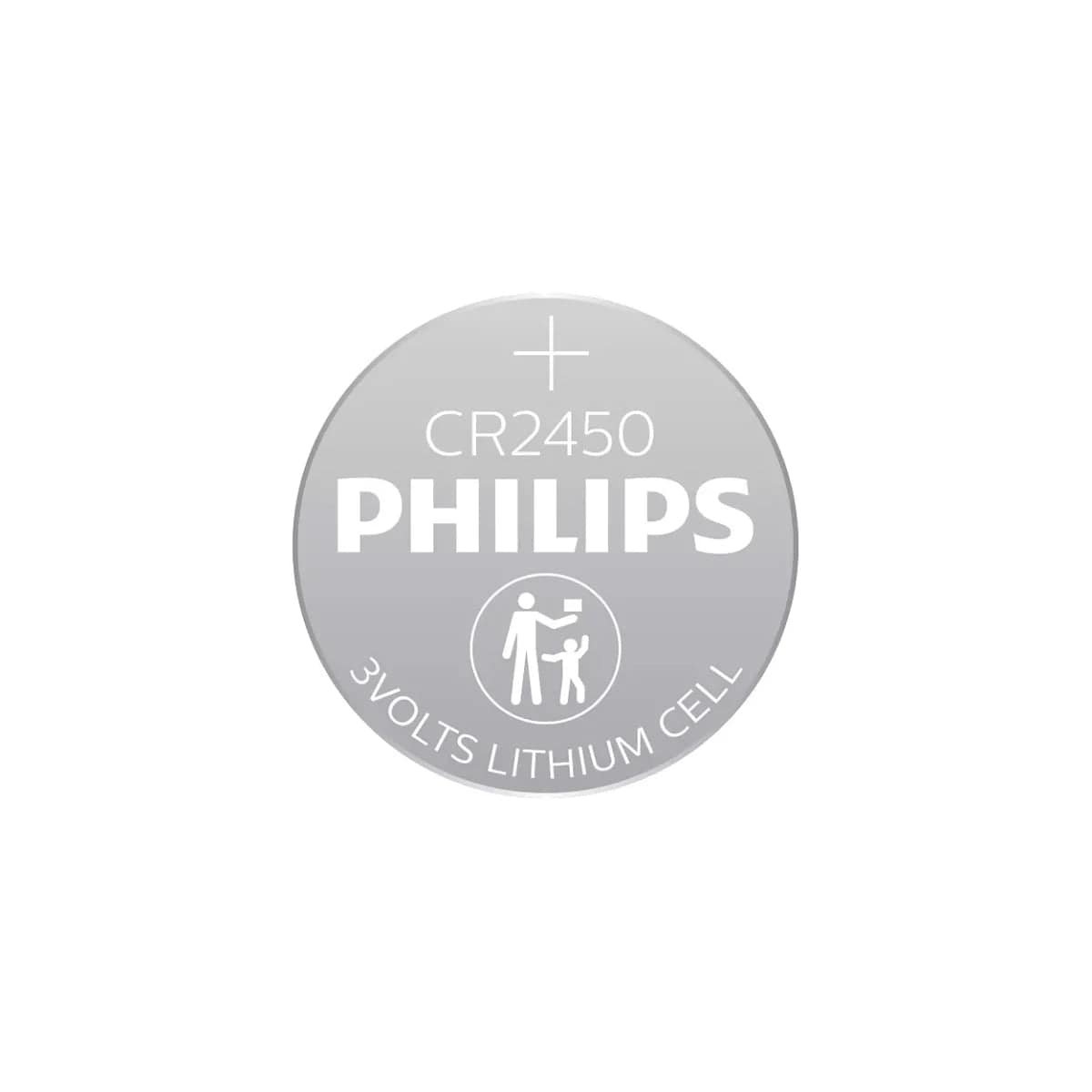 بطاريات ليثيوم زر CR2450 من Philips - 3.0 فولت، 5 عبوة، أداء موثوق طويل الأمد