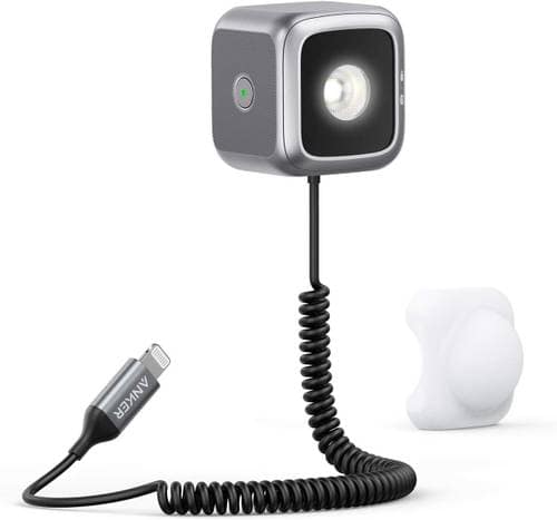 فلاش LED لـ iPhone لتحسين الإضاءة - رمادي غامق من Anker