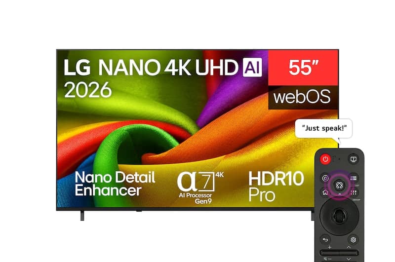 تلفزيون LG NANO 4K UHD AI NU84 Smart TV 2026 الذكي مقاس55 بوصة