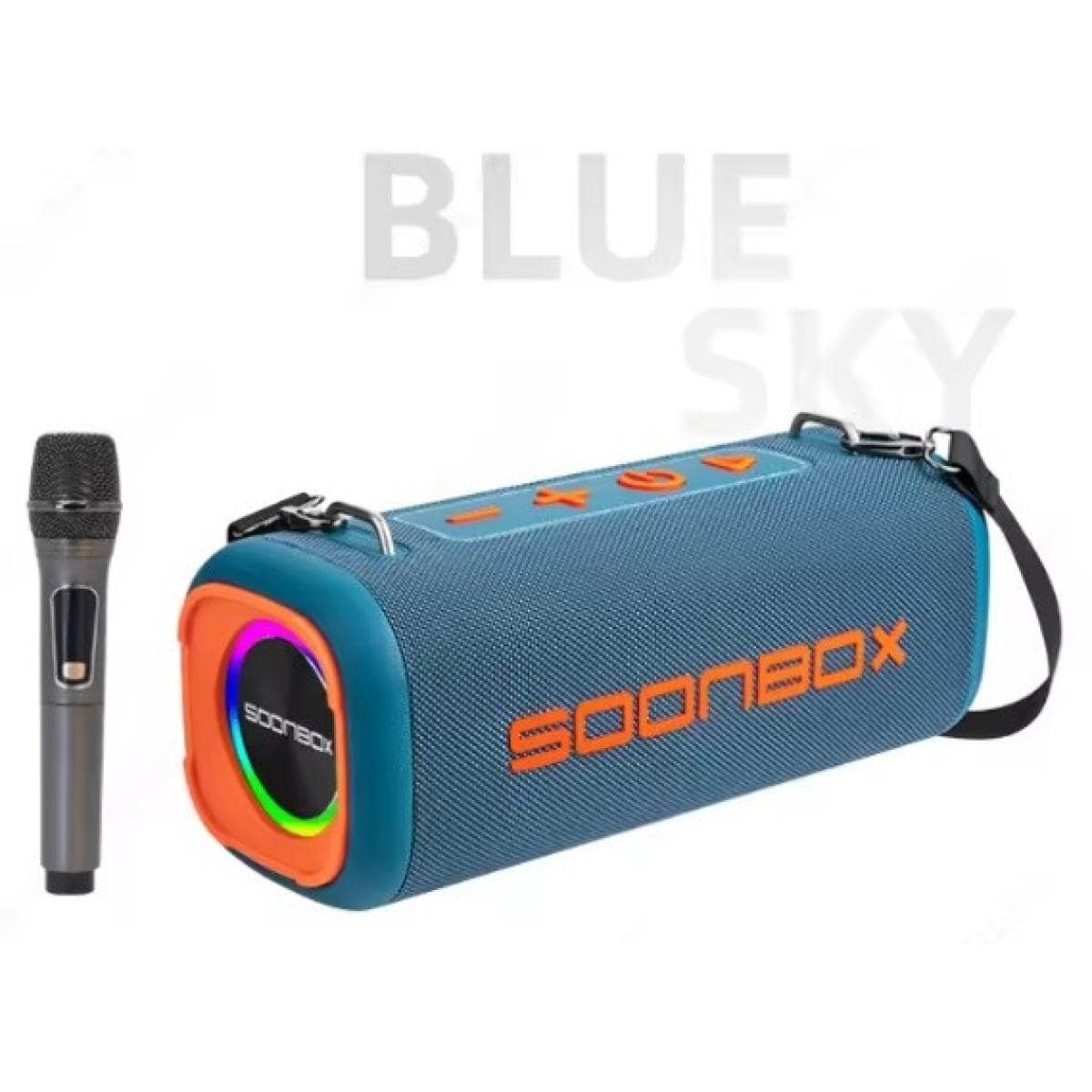 Soonbox S9200 Stereo Bluetooth High Power Party Box Waterproof Outdoor 100W Wireless Speaker Portable Audio System Sound Speakers, Bluetooth, TF card, USB, AUX, TWS, with Mic - Blue
