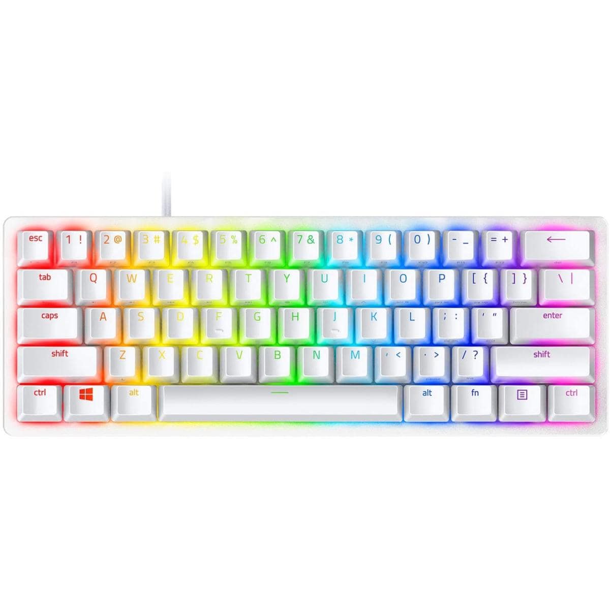 Razer Huntsman Mini 60% Clicky Optical-Mechanical Switches Doubleshot PBT Keycaps Detachable USB-C Cable (Red Switch) - Mercury