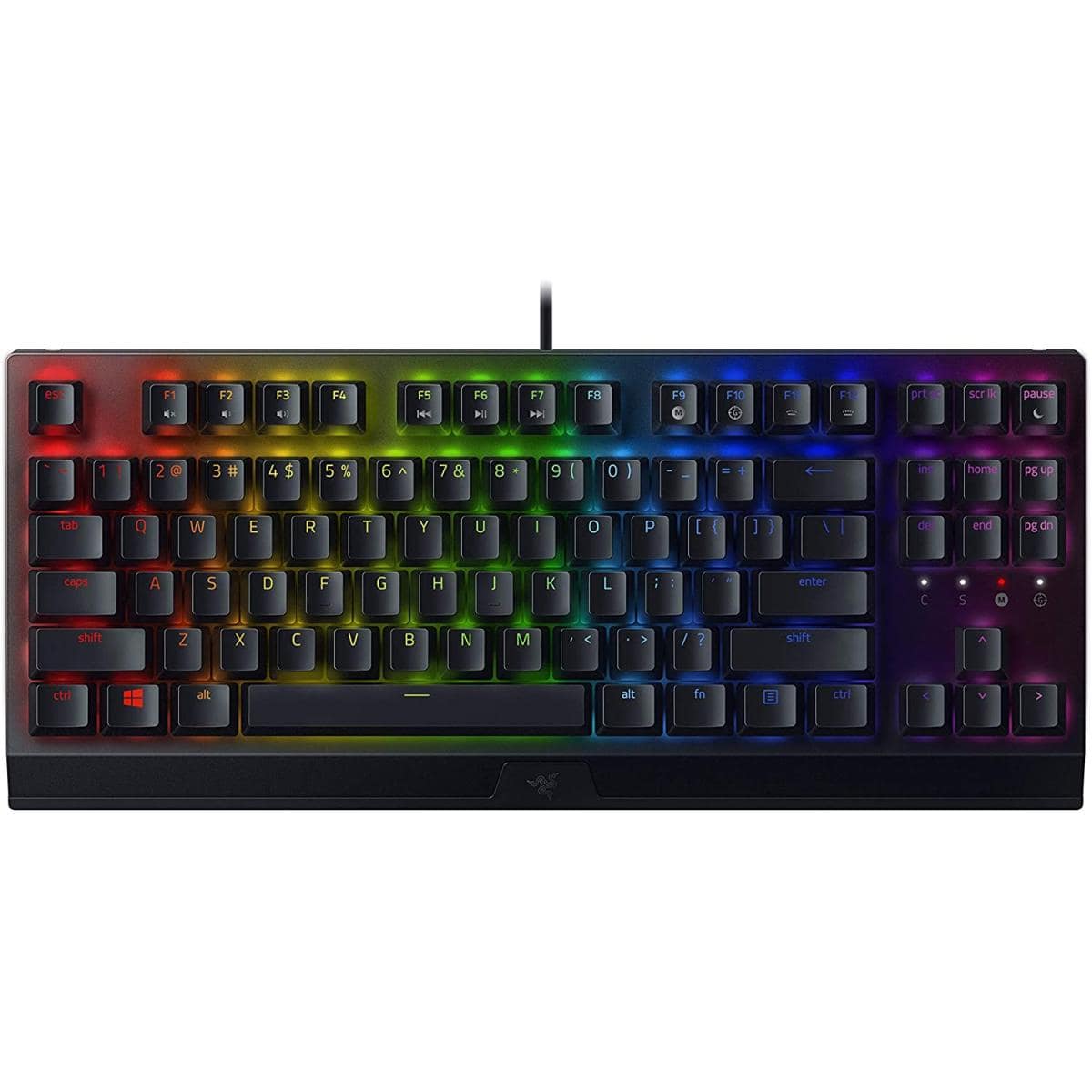 Razer BlackWidow V3 Tenkeyless TKL Mechanical Gaming Keyboard: Green Mechanical Switches - Tactile & Clicky - Chroma RGB Lighting - Compact Form Factor - Programmable Macros