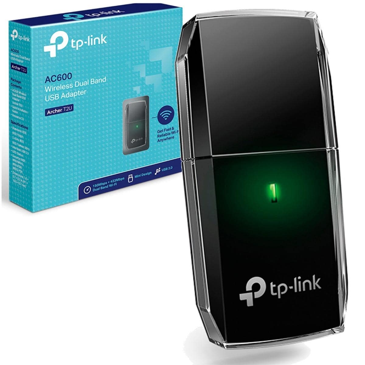 TP-Link Archer T2U AC600 USB WiFi Adapter Dual Band 2.4G/5G Mini size Supports Windows (XP/7/8/8.1/10/11) Mac OS (10.7~10.14)
