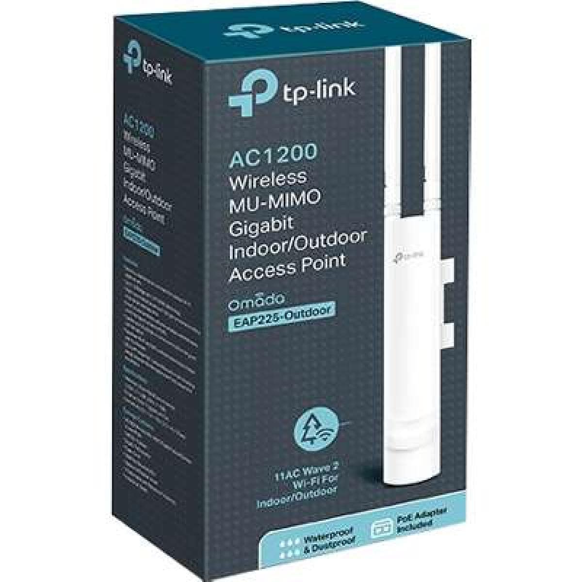 TP-Link EAP225 Outdoor Omada AC1200 Wireless Gigabit Access Point w/ Mesh Support Seamless Roaming & MU-MIMO PoE Powered SDN Integrated