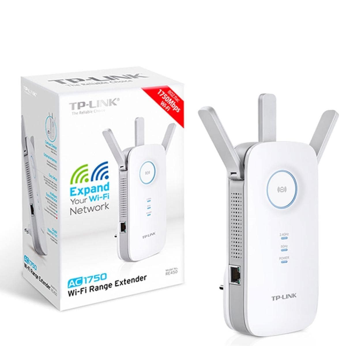TP-LINK RE450 AC1750 WiFi Extender Dual Band 2.4GHz/5GHz Coverage up to 2000 Square feet & Connects up to 32 Devices