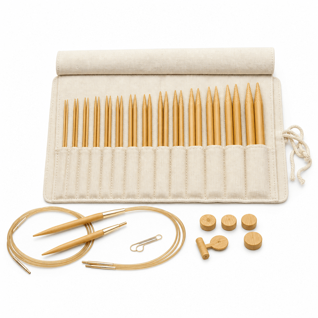 Knitting Needles Bamboo Set