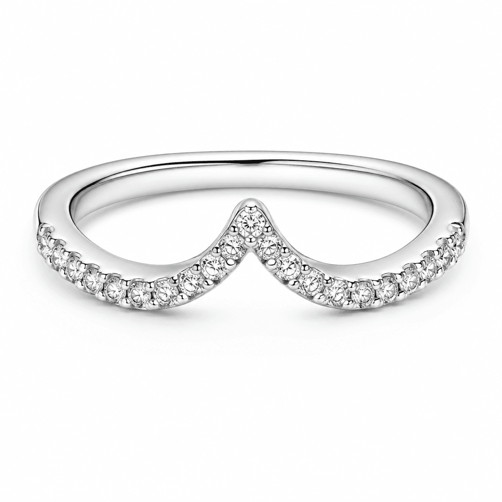 Pandora Sparkling Wishbone Ring
