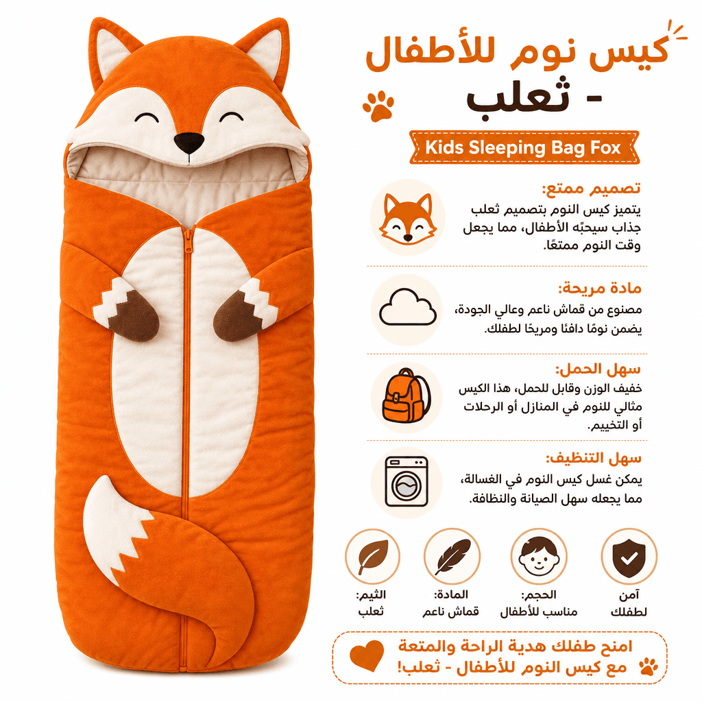 Kids Sleeping Bag Fox