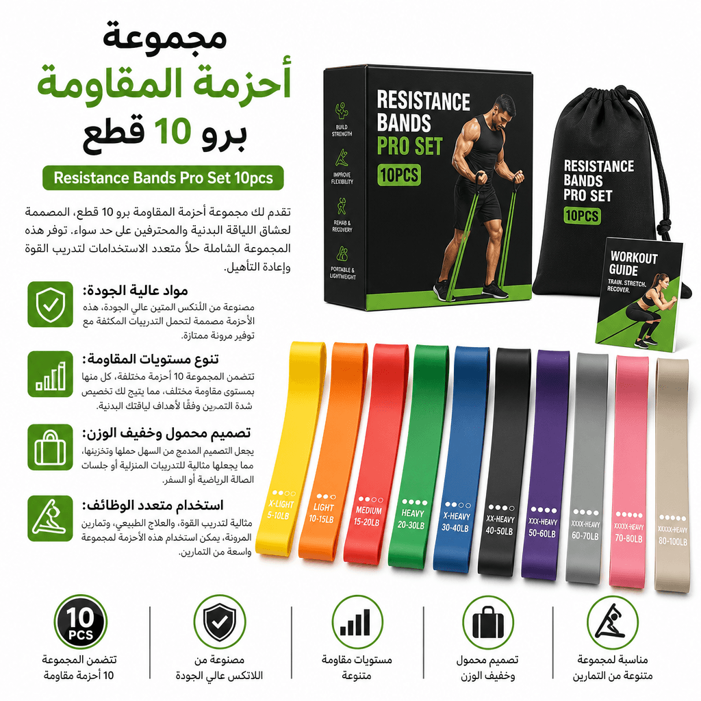 Resistance Bands Pro Set 10pcs