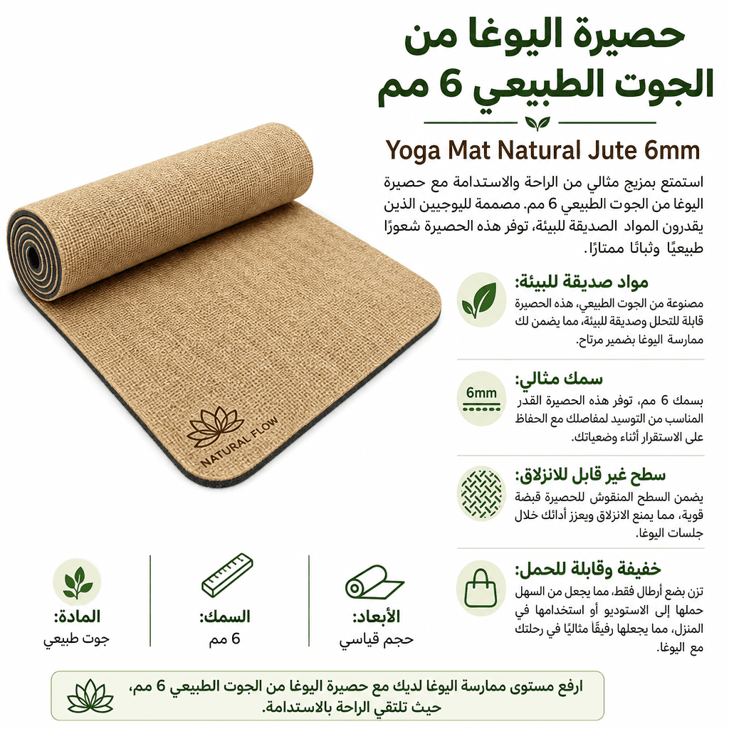Yoga Mat Natural Jute 6mm