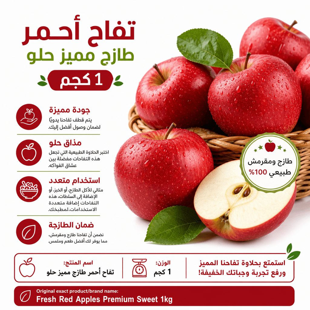 Fresh Red Apples Premium Sweet 1kg