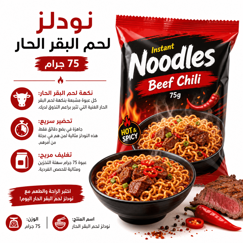 Instant Noodles Beef Chili 75g