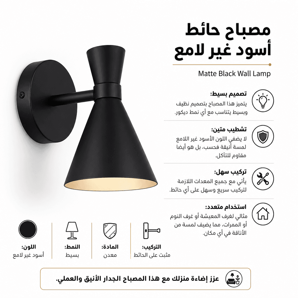 Matte Black Wall Lamp