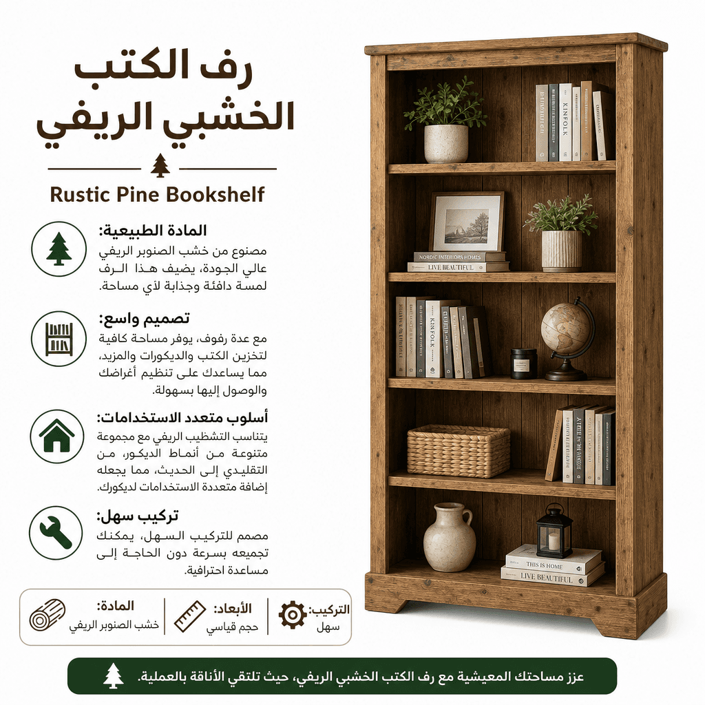 Rustic Pine Bookshelf