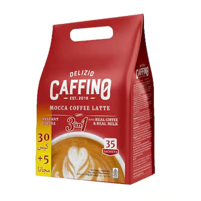 Delizio Caffino Light Coffee 3 in 1 Mocha, 20g, Pack of 35