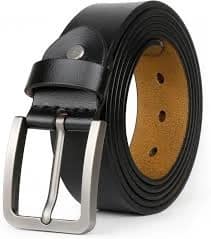 Men's Leather Belt with Buckle