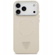 Guess MagSafe PU Leather Case with Triangle Logo for iPhone 17 Pro Max - Beige product image