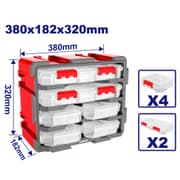 EMTOP EMTB8346 Transparent Plastic Drawer Cabinet – 6-Drawer product image