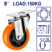 EMTOP EMJL2352 5inch Swivel Caster Wheel – Orange product image