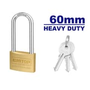 EMTOP EPDKB6021L 60mm Brass Padlock with Long Shackle product image