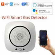Smart WiFi Gas Leakage Detector with Real-Time App Alerts, Audible Alarm & Temperature Display - White product image