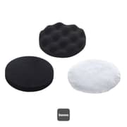 Baseus Cordless Polisher Pad Set - 3-Piece Replacement Set - Foam, Wool, and Waffle Pads - Hook and Loop Attachment - 125mm Diameter - High Durability product image