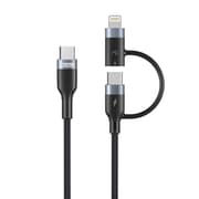 USB-C to USB-C + Lightning 2-in-1 Cable 1 Meter PD 20W GD-UC586 product image