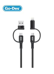 4-in-1 Charging Cable with 2 USB-C, USB-A, and Lightning Connectors GD-UC587 product image
