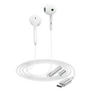 Acefast L7 USB-C Wired Earphones with Mic, Semi-In-Ear Digital Audio Headphones, Smart Wired Control & HiFi Sound - White product image